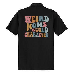 Groovy Weird Moms Build Character Funny , Overstimulated Mom (Back) Dry Zone Grid Polo