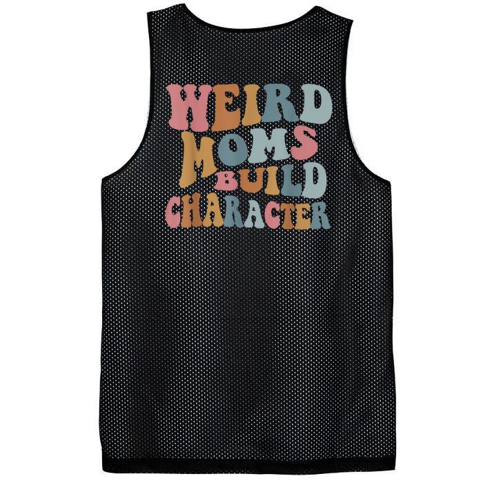 Groovy Weird Moms Build Character Funny , Overstimulated Mom (Back) Mesh Reversible Basketball Jersey Tank