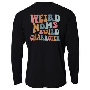 Groovy Weird Moms Build Character Funny , Overstimulated Mom (Back) Cooling Performance Long Sleeve Crew