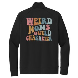 Groovy Weird Moms Build Character Funny , Overstimulated Mom (Back) Stretch Full-Zip Cadet Jacket