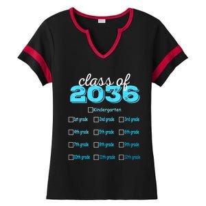 Grow With Me 2036 Hello First Day Of Kindergarten Vibes Ladies Halftime Notch Neck Tee