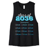 Grow With Me 2036 Hello First Day Of Kindergarten Vibes Women's Racerback Cropped Tank