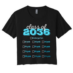 Grow With Me 2036 Hello First Day Of Kindergarten Vibes Women's Crop Top Tee