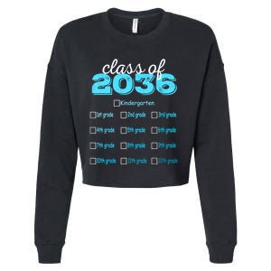 Grow With Me 2036 Hello First Day Of Kindergarten Vibes Cropped Pullover Crew