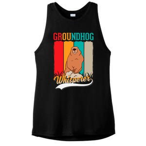 Groundhog Whisperer Marmot Whisperer Ladies PosiCharge Tri-Blend Wicking Tank