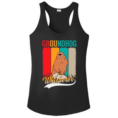 Groundhog Whisperer Marmot Whisperer Ladies PosiCharge Competitor Racerback Tank