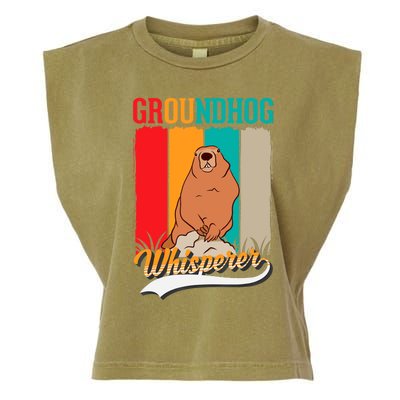 Groundhog Whisperer Marmot Whisperer Garment-Dyed Women's Muscle Tee