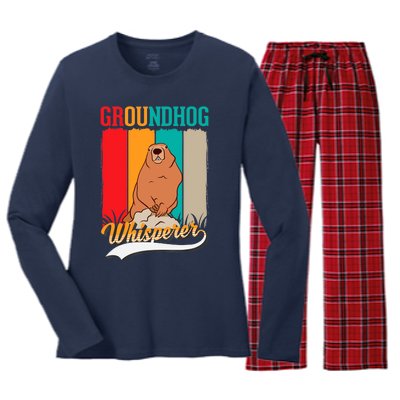 Groundhog Whisperer Marmot Whisperer Women's Long Sleeve Flannel Pajama Set 