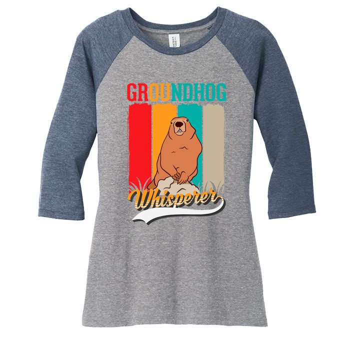 Groundhog Whisperer Marmot Whisperer Women's Tri-Blend 3/4-Sleeve Raglan Shirt