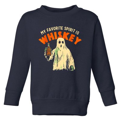 Ghost Whiskey My Favorite Spirit Is Whiskey Ghost Toddler Sweatshirt