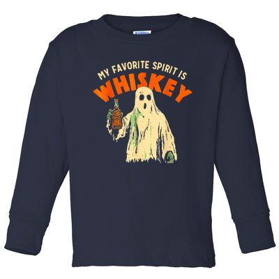 Ghost Whiskey My Favorite Spirit Is Whiskey Ghost Toddler Long Sleeve Shirt