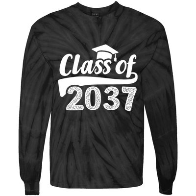 Grow With Me Class Of 2037 Graduation Preschool Tie-Dye Long Sleeve Shirt