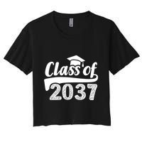 Grow With Me Class Of 2037 Graduation Preschool Women's Crop Top Tee