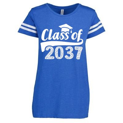 Grow With Me Class Of 2037 Graduation Preschool Enza Ladies Jersey Football T-Shirt