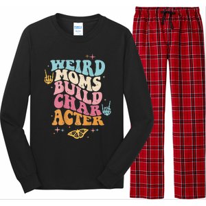 Groovy Weird Moms Build Character, Overstimulated Mom (Back) Long Sleeve Pajama Set