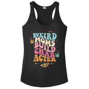 Groovy Weird Moms Build Character, Overstimulated Mom (Back) Ladies PosiCharge Competitor Racerback Tank