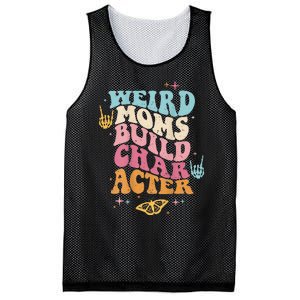 Groovy Weird Moms Build Character, Overstimulated Mom (Back) Mesh Reversible Basketball Jersey Tank