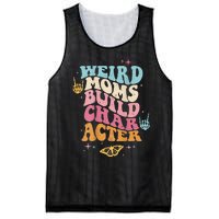 Groovy Weird Moms Build Character, Overstimulated Mom (Back) Mesh Reversible Basketball Jersey Tank