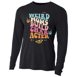 Groovy Weird Moms Build Character, Overstimulated Mom (Back) Cooling Performance Long Sleeve Crew