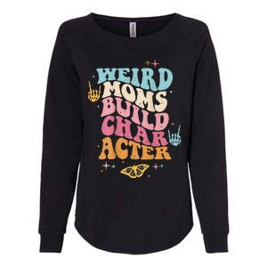 Groovy Weird Moms Build Character, Overstimulated Mom (Back) Womens California Wash Sweatshirt