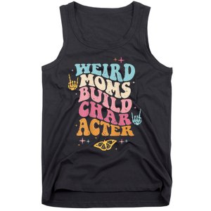 Groovy Weird Moms Build Character, Overstimulated Mom (Back) Tank Top