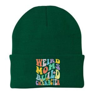 Groovy Weird Moms Build Character Mothers Day Funny Matching Knit Cap Winter Beanie