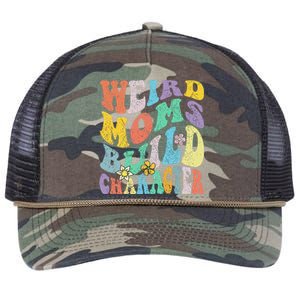 Groovy Weird Moms Build Character Mothers Day Funny Matching Retro Rope Trucker Hat Cap