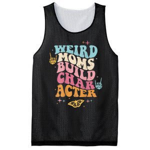 Groovy Weird Moms Build Character, Overstimulated Mom Mesh Reversible Basketball Jersey Tank