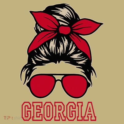 Georgia Women Mom Messy Bun Hair. T-Shirt