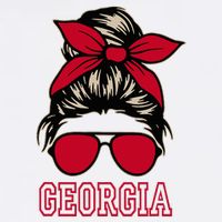Georgia Women Mom Messy Bun Hair. Tall T-Shirt