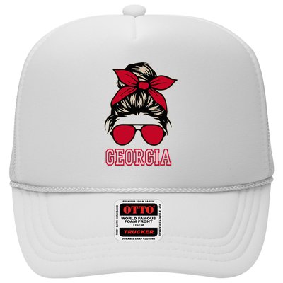 Georgia Women Mom Messy Bun Hair. Trucker Hat