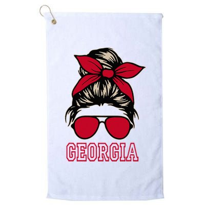 Georgia Women Mom Messy Bun Hair. Golf Towel