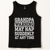 Grandpa Warning May Nap Suddenly At Any Time Papa Tank Top