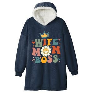 Groovy Wife Mom Boss Mothers Day Gift For Mom Wife Gift Hooded Wearable Blanket