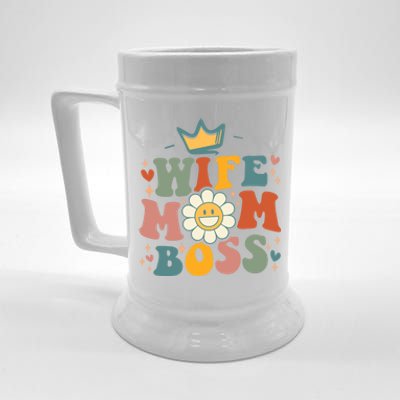 Groovy Wife Mom Boss Mothers Day Gift For Mom Wife Gift Beer Stein