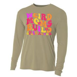 Groovy Weird Moms Build Character Mother's Day ( On Back) Cooling Performance Long Sleeve Crew