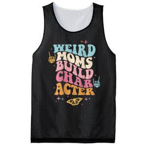 Groovy Weird Moms Build Character, Overstimulated Mom Mesh Reversible Basketball Jersey Tank