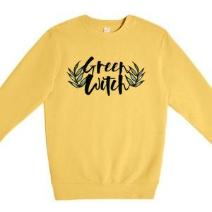 Green Witch Nature Lovers Earth Day Cool Gift Premium Crewneck Sweatshirt