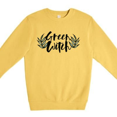 Green Witch Nature Lovers Earth Day Cool Gift Premium Crewneck Sweatshirt