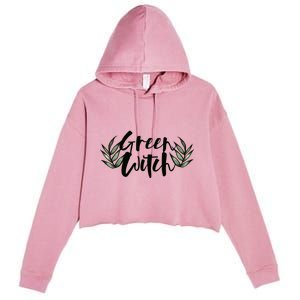 Green Witch Nature Lovers Earth Day Cool Gift Crop Fleece Hoodie