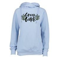 Green Witch Nature Lovers Earth Day Cool Gift Womens Funnel Neck Pullover Hood