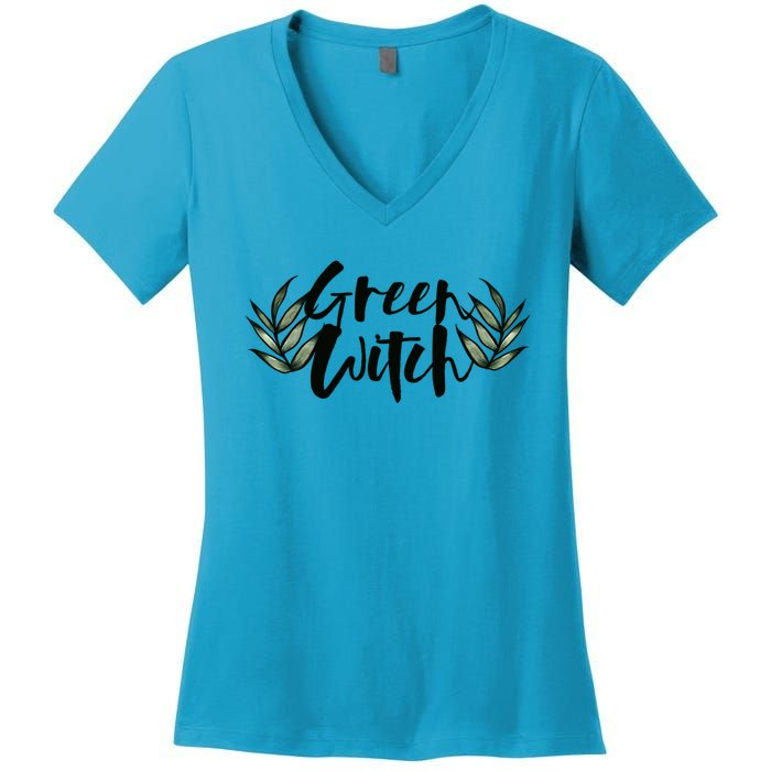 Green Witch Nature Lovers Earth Day Cool Gift Women's V-Neck T-Shirt