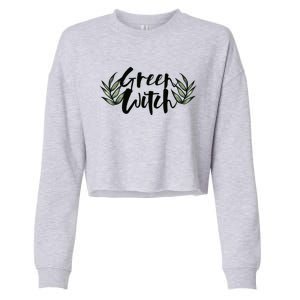 Green Witch Nature Lovers Earth Day Cool Gift Cropped Pullover Crew