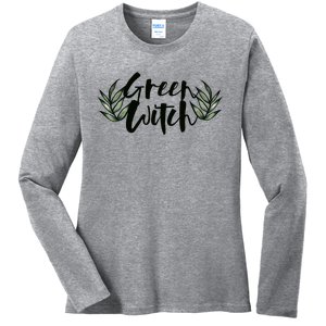 Green Witch Nature Lovers Earth Day Cool Gift Ladies Long Sleeve Shirt