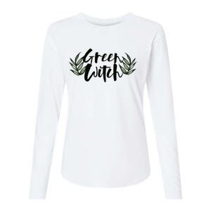 Green Witch Nature Lovers Earth Day Cool Gift Womens Cotton Relaxed Long Sleeve T-Shirt