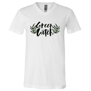 Green Witch Nature Lovers Earth Day Cool Gift V-Neck T-Shirt