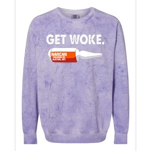 Get Woke Narcan Drug Colorblast Crewneck Sweatshirt