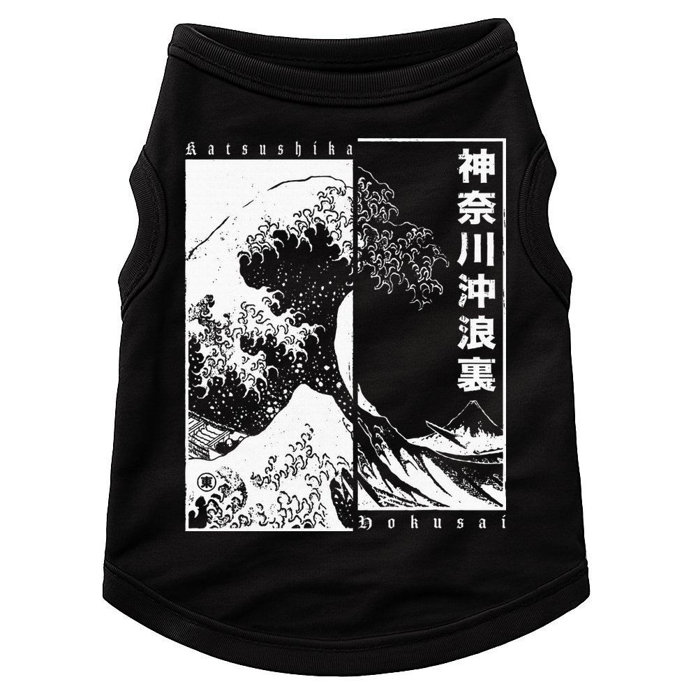 Great Wave Off Kanagawa Japanese Aesthetic Hokusai Doggie Tank