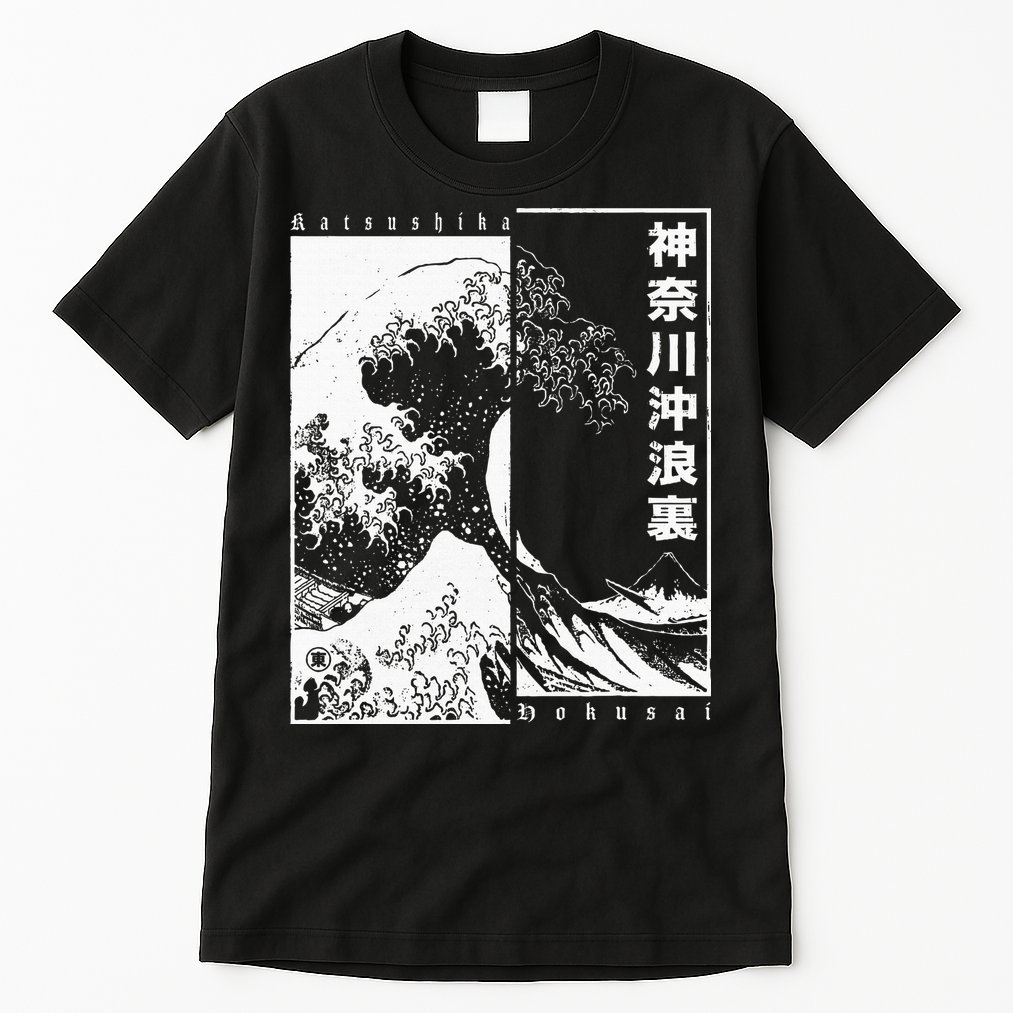 Great Wave Off Kanagawa Japanese Aesthetic Hokusai Tall T-Shirt
