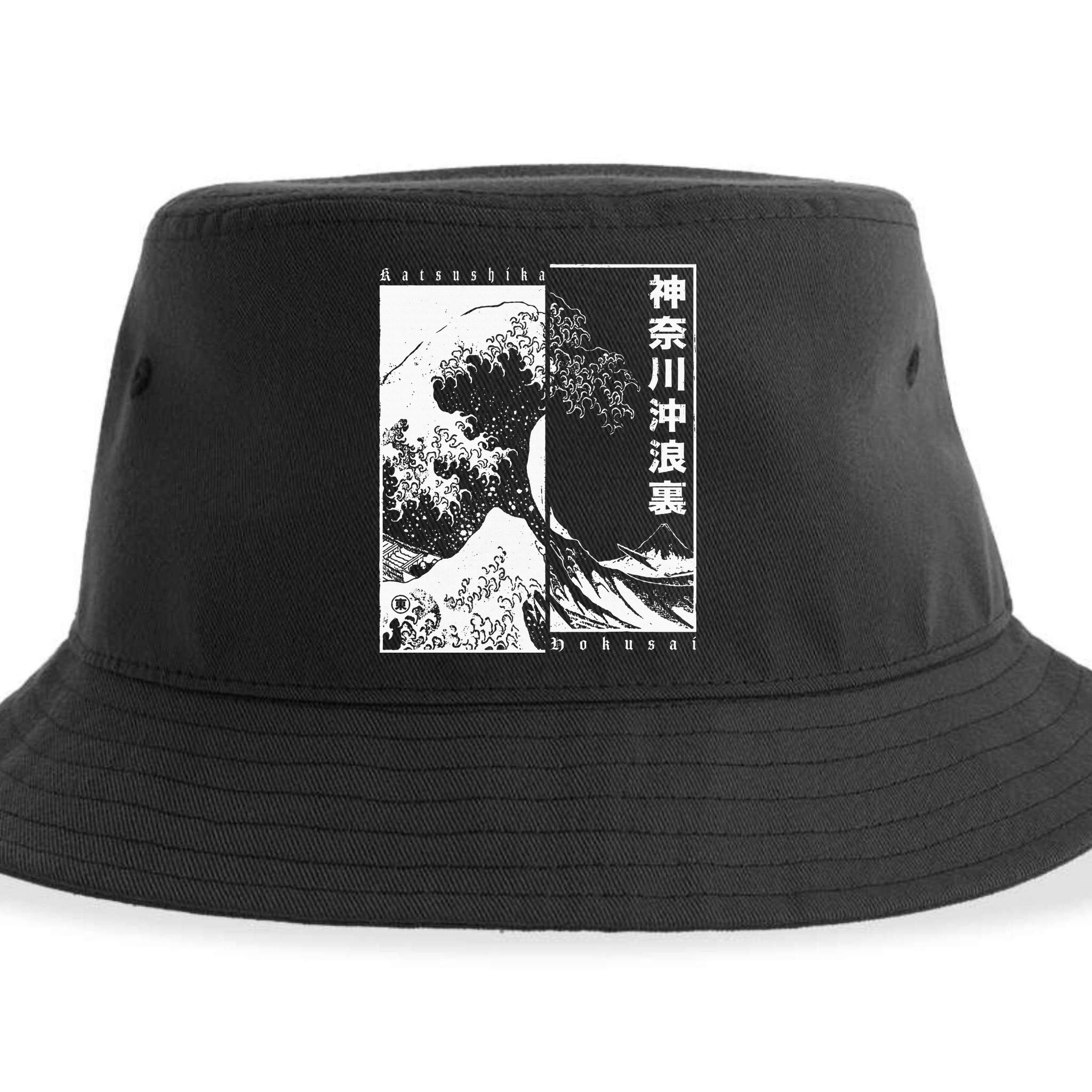 Great Wave Off Kanagawa Japanese Aesthetic Hokusai Sustainable Bucket Hat